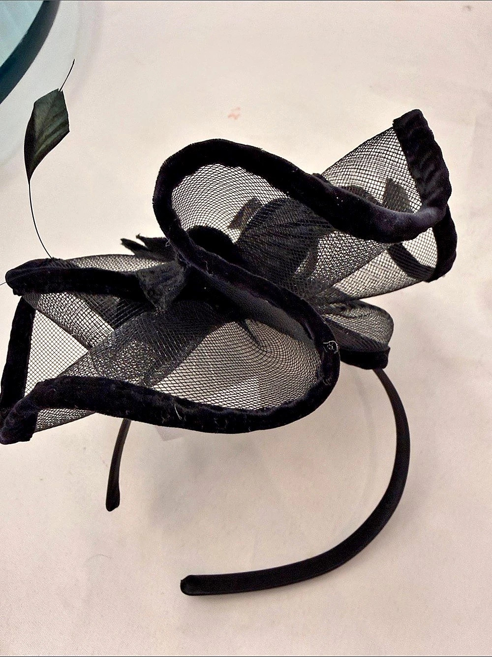 Black Floral Mesh Fascinator Headband